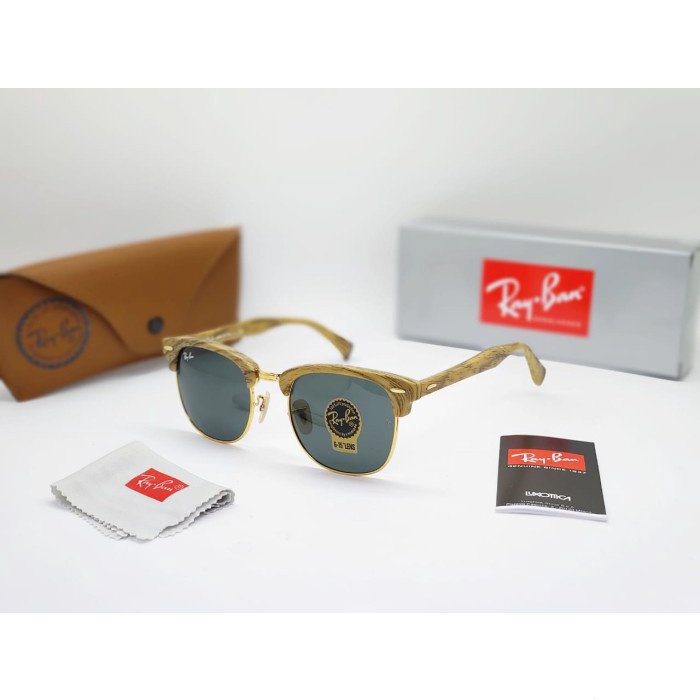 Kính Mát Gọng Gỗ Rayban Clubmaster 3016 Cho Nam