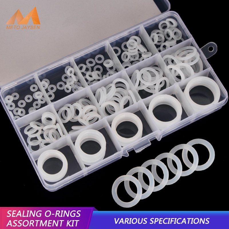 Set 150 Vòng Đệm silicone Chữ o Màu Trắng 6mm-30mm cs 1mm 1.5mm 1.9mm 2.4mm bg020-021 - 022-023