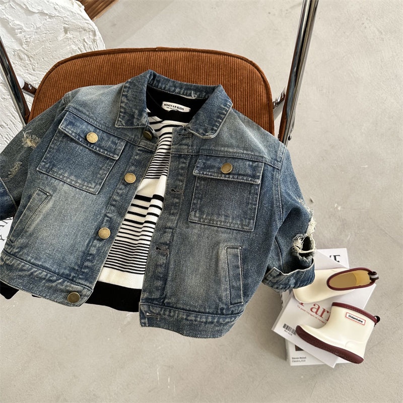 Hàng Mới Về Mới Áo Khoác denim Thời Trang Dành Cho Bé