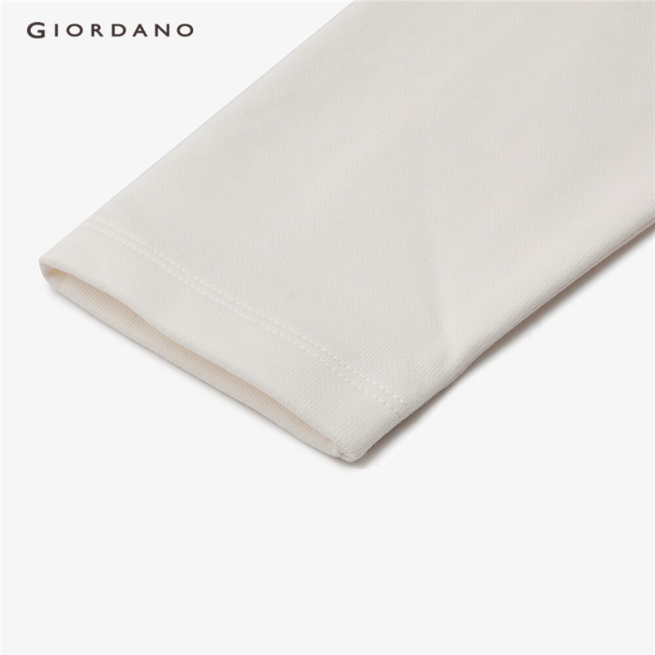 GIORDANO WOMEN Embroidery long sleeve loose polo shirt 05313784