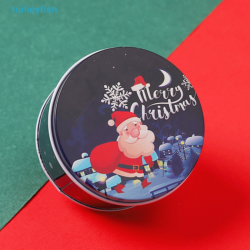 Hộp Kim Loại Thiếc Hình Vuông Đựng Bánh Kẹo Giáng Sinh