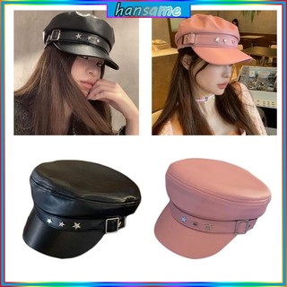 Mũ beret đính đinh tán phong cách quân đội cho nam và nữ