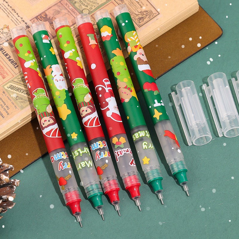 Bút Mực gel Cỡ Lớn 0.5mm Họa Tiết Giáng Sinh Hoạt Hình Ông Già Noel Tuần Lộc Dễ Thương