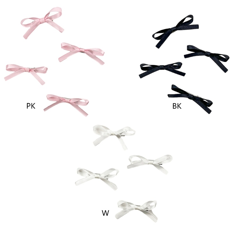 Bộ 4 Kẹp Tóc Hình Nơ Ruy Băng mini Dễ Thương