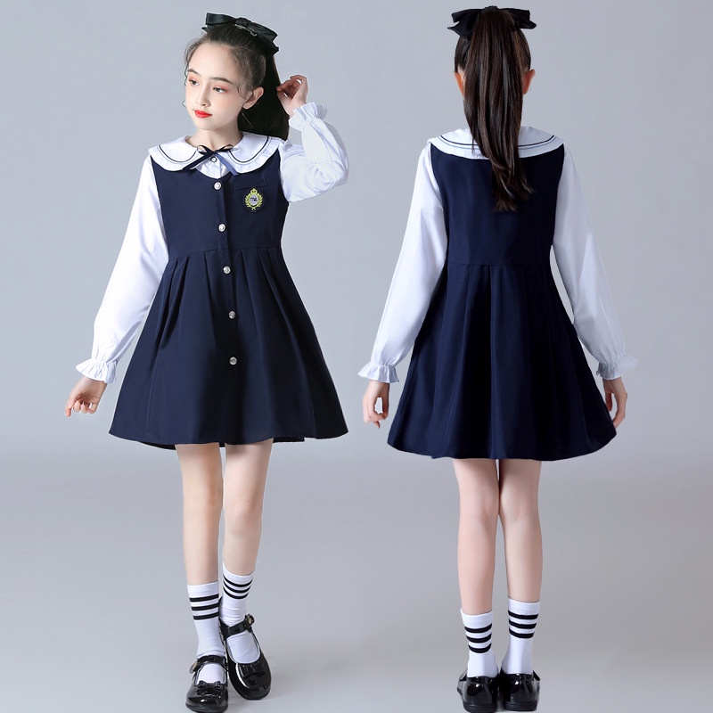 Bộ Đồng Phục Học Sinh Trung Học Tay Dài Bằng Vải cotton Phong Cách Hàn Quốc