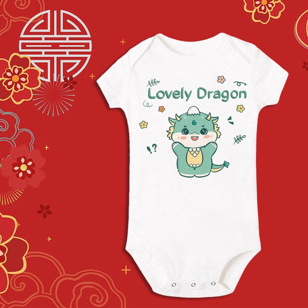 Bộ áo thun gia đình CNY Áo thun cặp đôi năm Rồng Quần áo trẻ em Bé trai bé gái Áo thun trẻ em Áo thun năm mới 2024