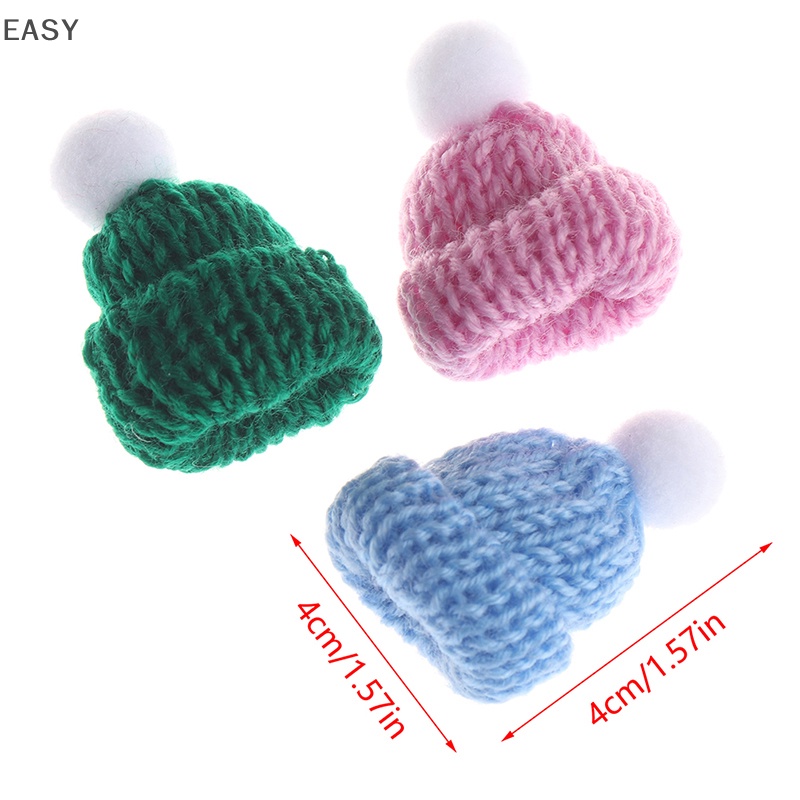Set 5 Mũ Len Beanie mini Trang Trí Cho Nhà Búp Bê Dịp Giáng Sinh Năm Mới