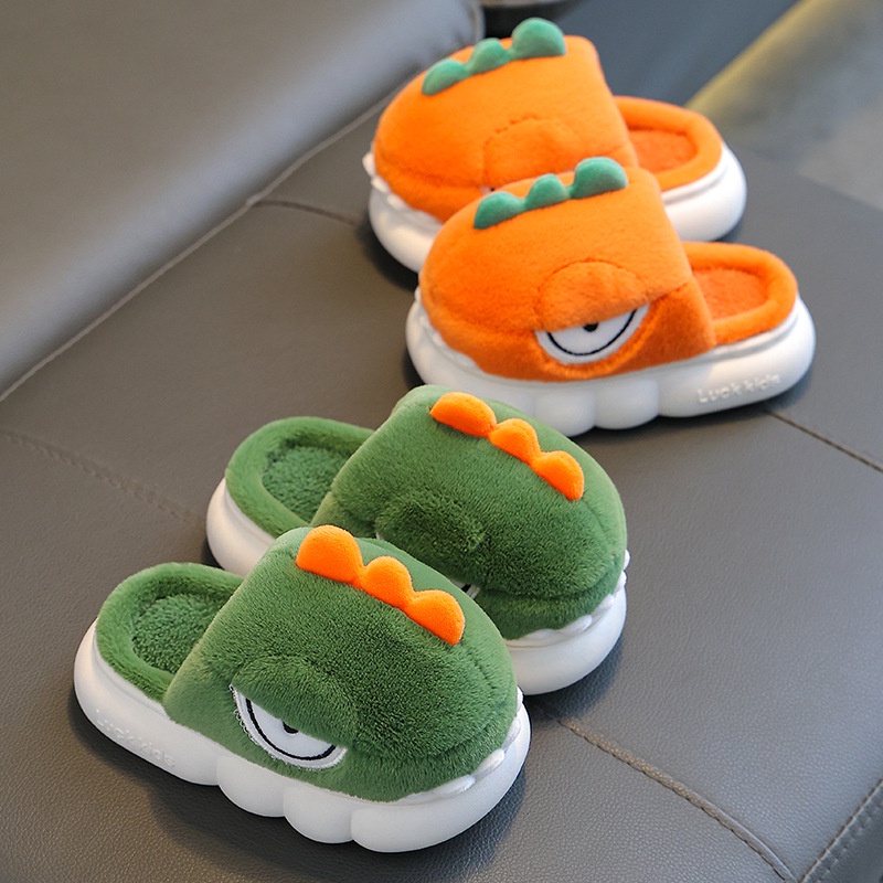 Dép Bông Đi Trong Nhà Chống Trượt Hình Khủng Long Dễ Thương Cho Bé