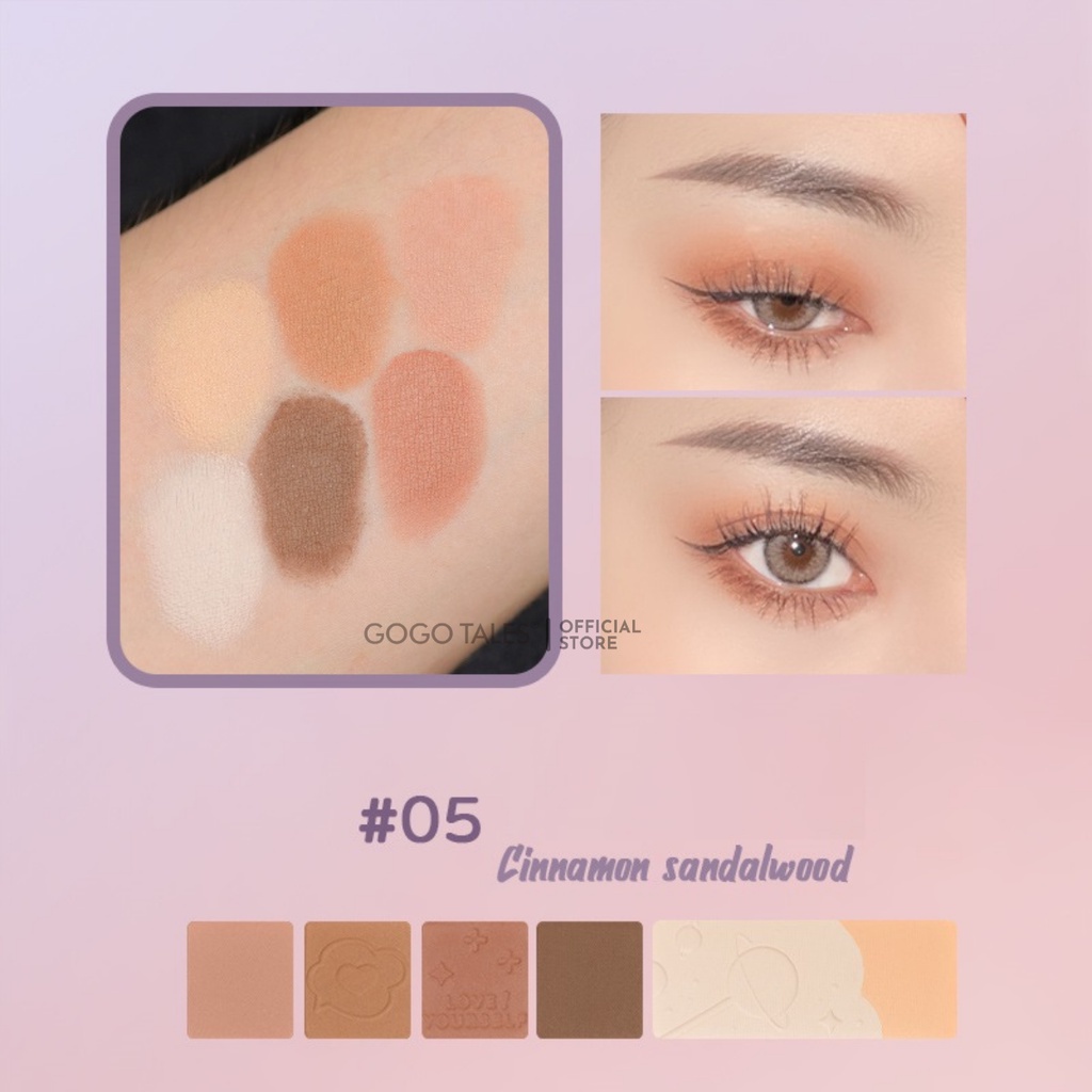 Phấn mắt gogo tales 6 ô nội địa trung chính hãng Bảng mắt Chamm nhiều màu  lâu trôi Bubble Gum Mini eye Shadow GT297 .