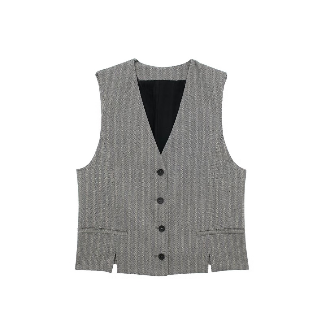 Set Áo Sát Nách Cổ Chữ v + Quần Đùi Lưng Cao Thời Trang 950024