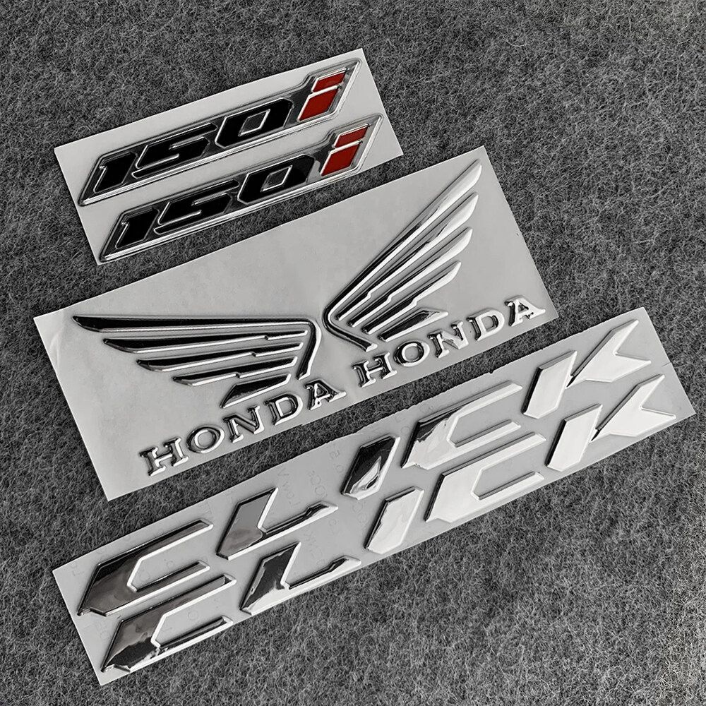 Set 2 Miếng Dán logo 3d Chống Thấm Nước Trang Trí Bình Xăng Xe Mô Tô honda click 125 125i click150i 150