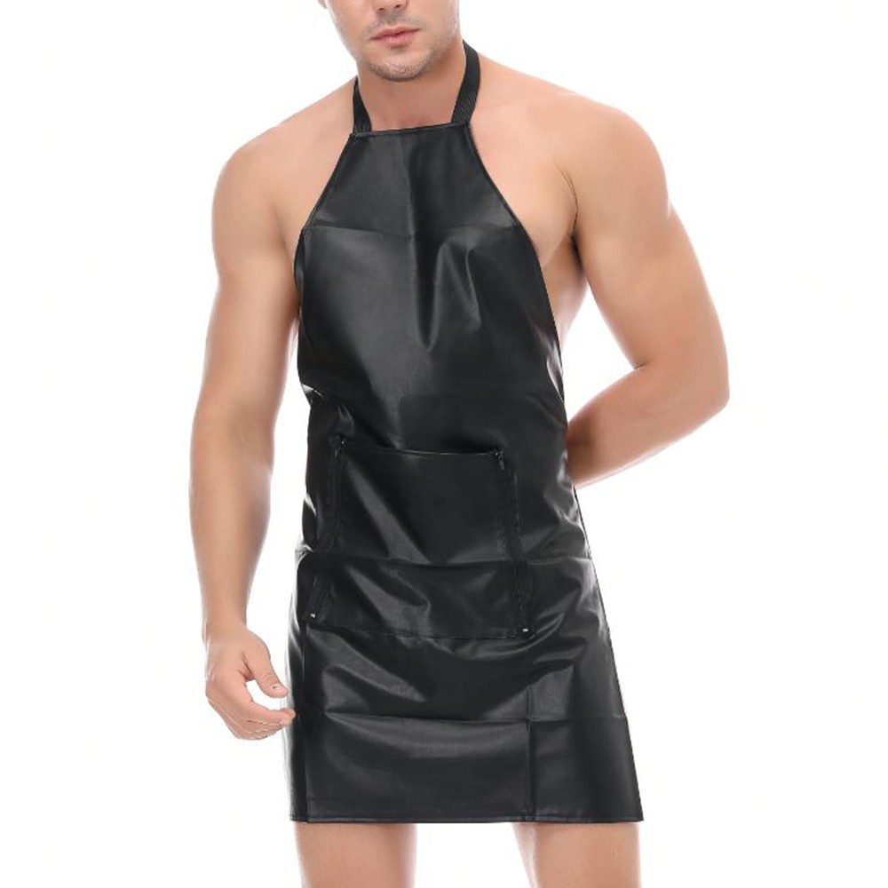 Tạp Dề Da pu mini Lưng Thấp Thoải Mái Có Túi Tiện Dụng Cho Nam