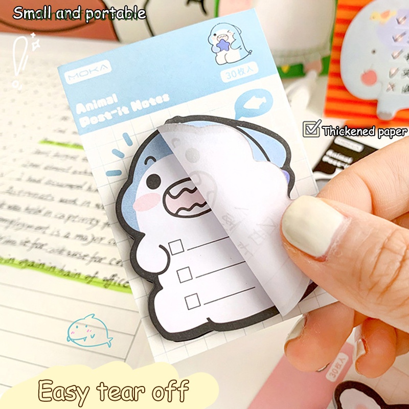 Set 30 Giấy Dán Ghi Chú Họa Tiết Động Vật Dễ Thương Dành Cho Văn Phòng / Trường Học
