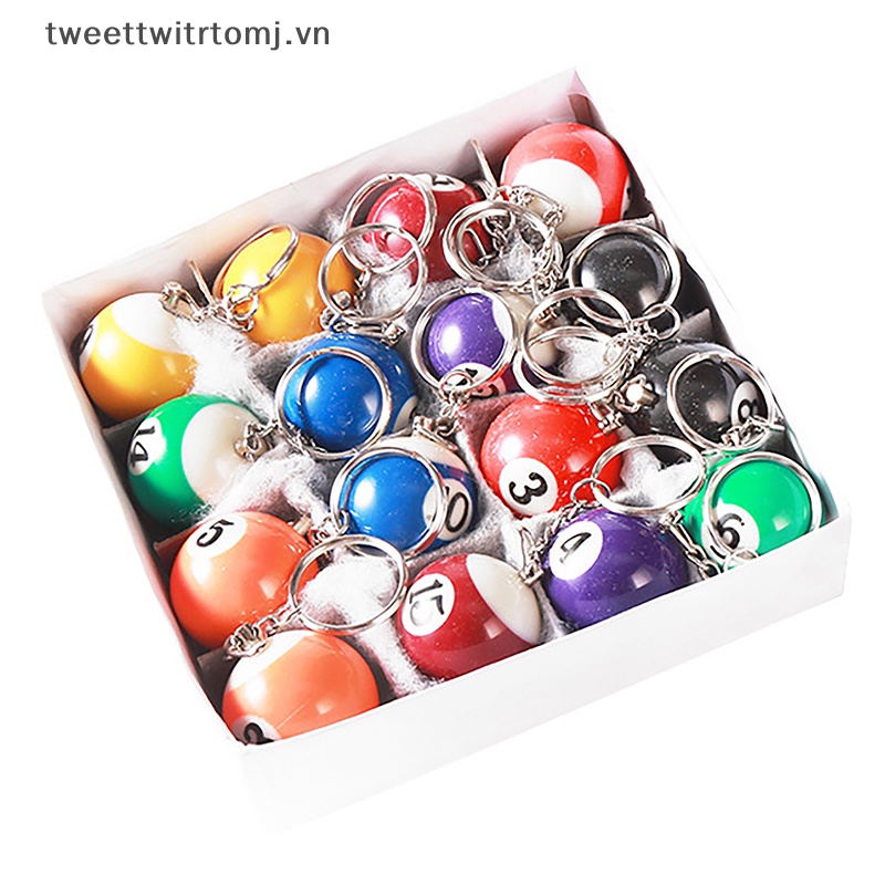 Móc Chìa Khóa 32mm Hình Bóng Bida Bằng Nhựa resin Sáng Tạo