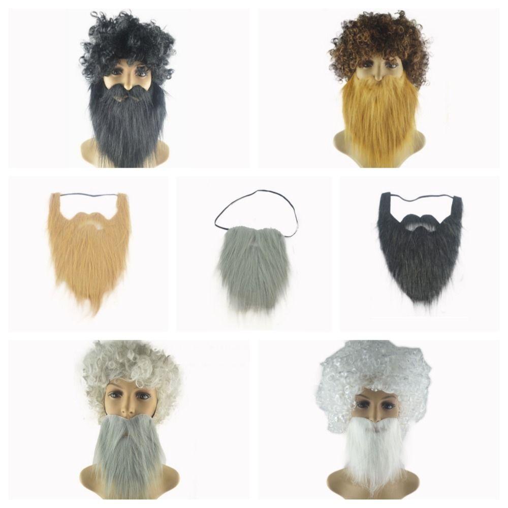 Bộ Tóc Giả Xoăn Có Râu Giả Vui Nhộn Thời Trang Dành Cho Nam