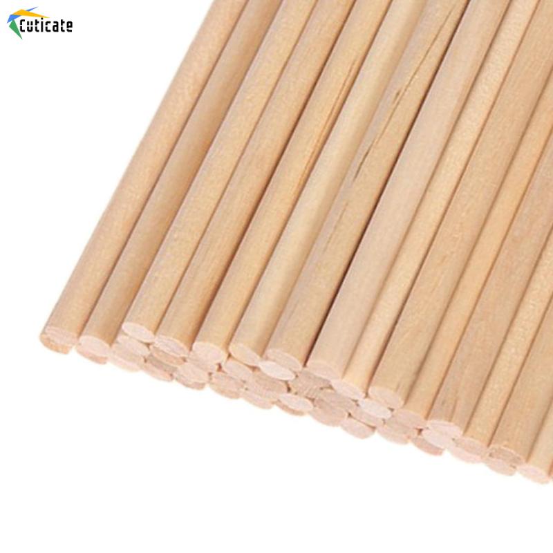 Set 50 Que Gỗ Tròn 10cm / 15cm / 20cm Đường Kính 5mm