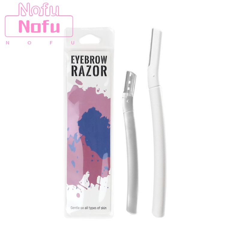NOFU@Dao cạo lông mày màu trắng trong suốt an toàn dành cho người mới bắt đầu