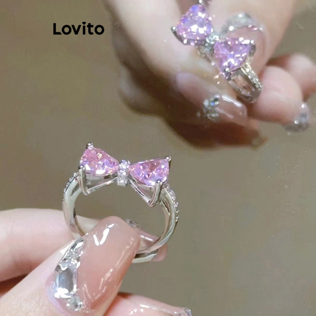 Lovito Nhẫn nơ trơn thông thường cho nữ LNA28170