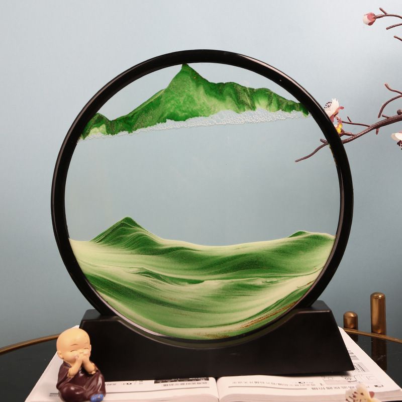 Tranh cát chảy chuyển động 3D trang trí bàn làm việc và phòng khách sang trọng - Không có trục xoay