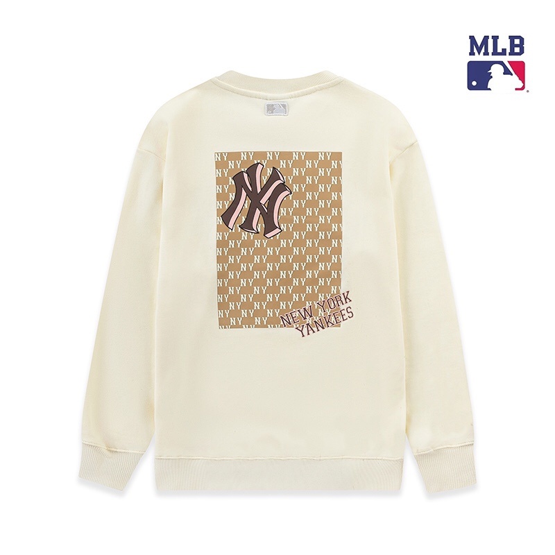 Áo Thun Tay Dài In Chữ mlb Kiểu Dáng Thể Thao plus size s-Xl