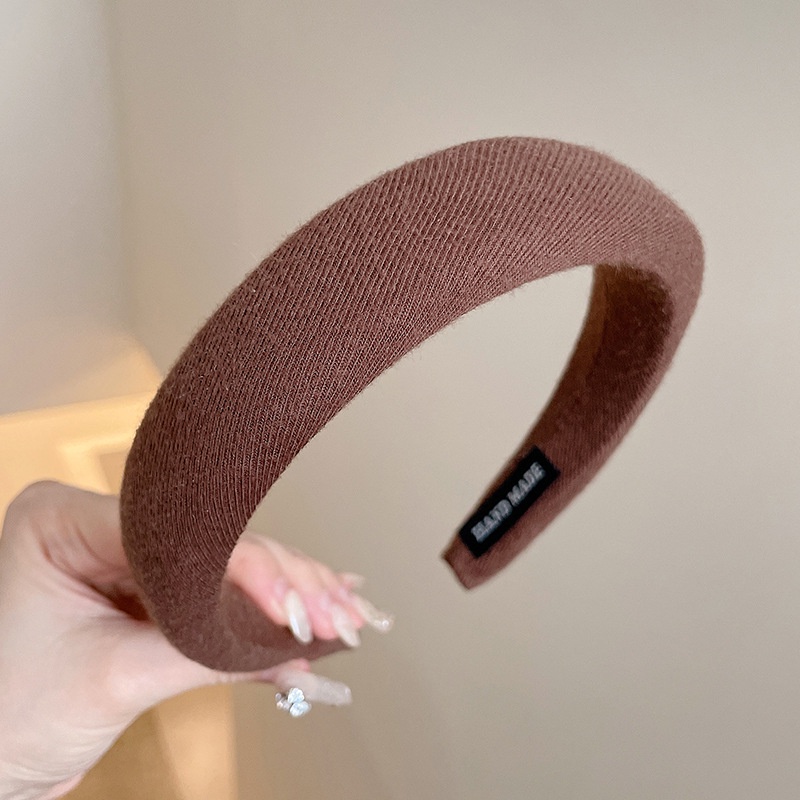 Băng Đô Cài Tóc Xốp Màu Trơn Dễ Thương Phong Cách Hàn Quốc Thời Trang Cho Nữ