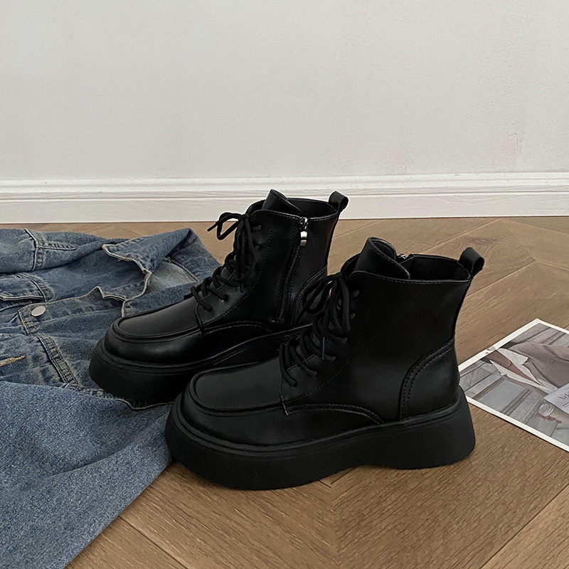 Giày Bốt Martens Đế Dày Màu Đen Phong Cách Anh Quốc Thời Trang Mùa Thu 2023