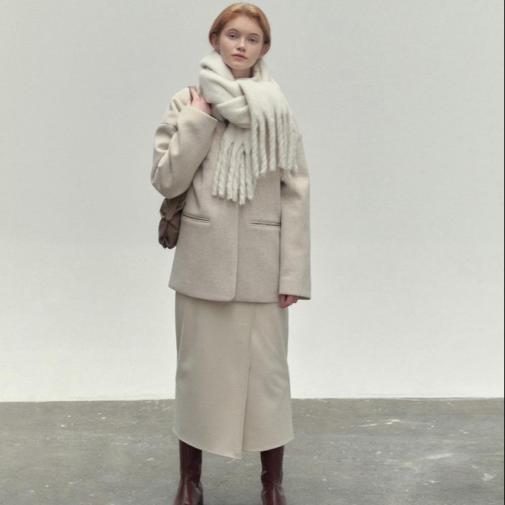 Jonye Khăn Choàng Tua Rua Dài Mềm Mại Màu Trơn Dày Dặn Giữ Ấm Mùa Đông Cho Nữ