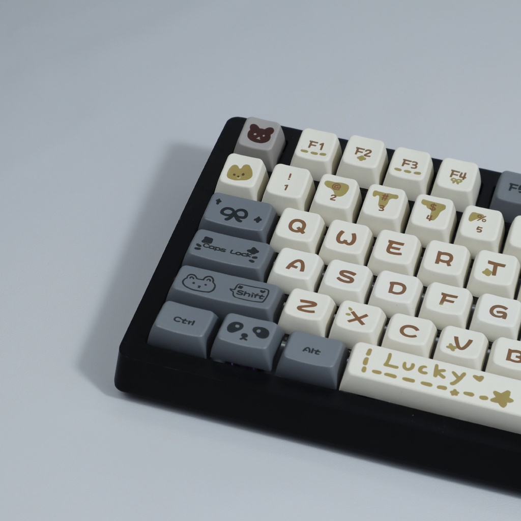 138 Phím Bear Daily Keycaps MDA Profile Graffiti Dễ Thương PBT DYE SUB Bàn Phím Cơ Keycap