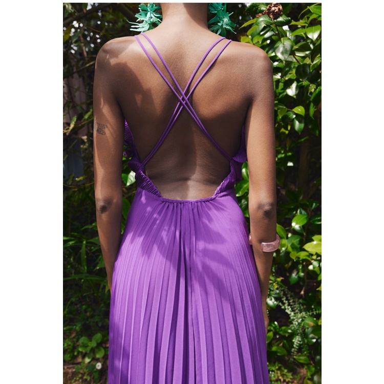Zara Đầm Lót Hai Dây Xếp Ly 23 Lớp Thời Trang Mùa Hè3564110