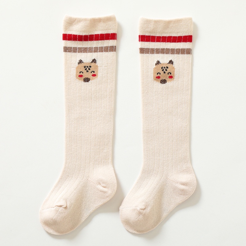 Mới Tất cotton Kẻ Sọc In Hoạt Hình Động Vật Thời Trang Thu Đông Cho Bé