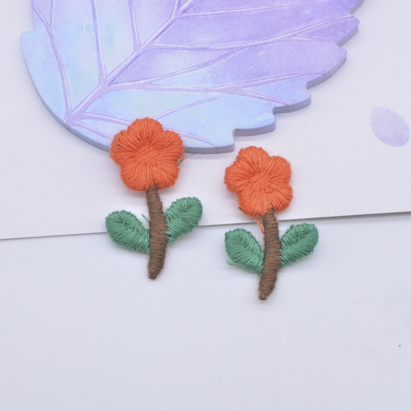 Set 20 Kẹp Vải Thêu Hình Hoa Hướng Dương 18 * 28mm Trang Trí Nón