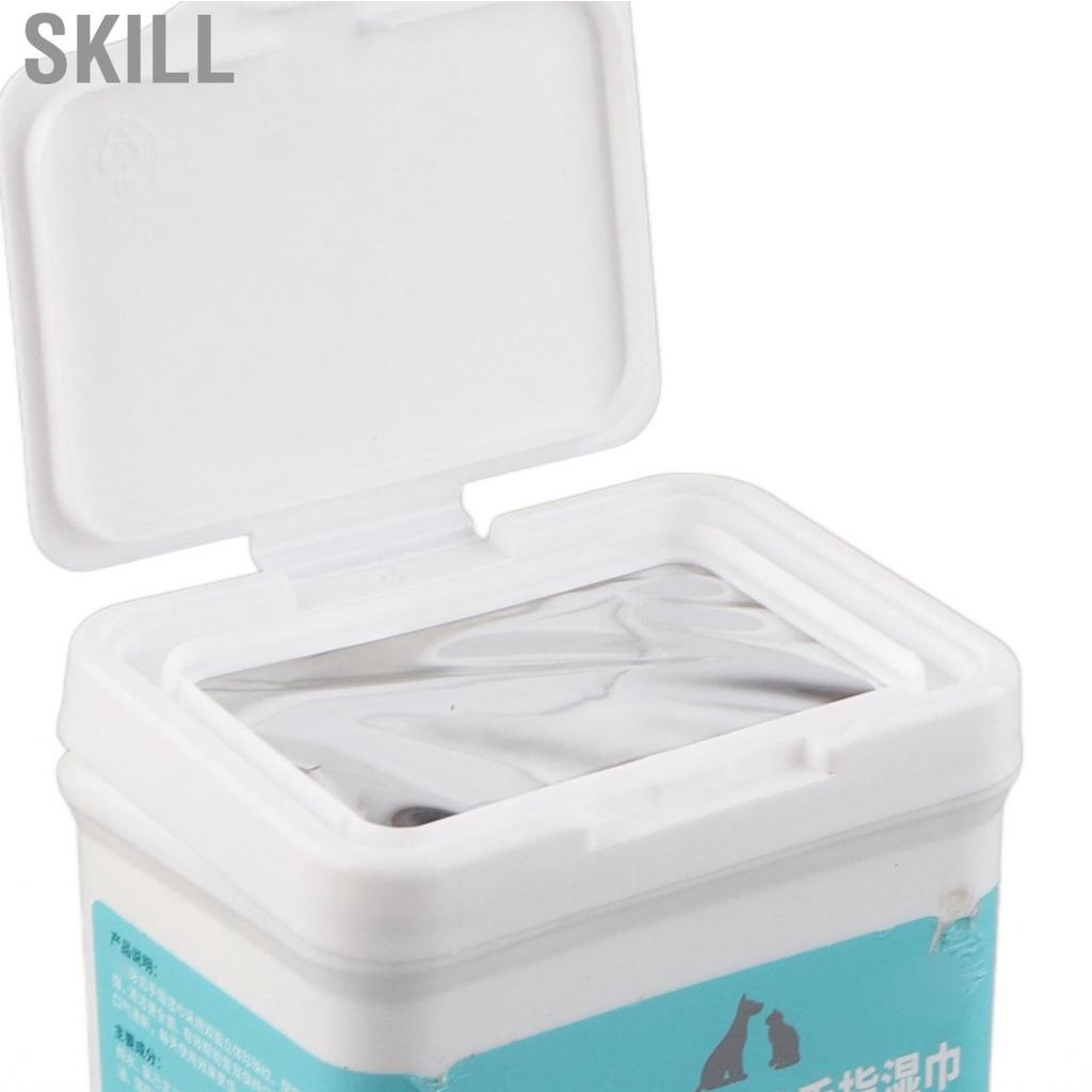Skill Dog Dental Care Wipes  Pet Finger  Tartar and Calculus Convenient Dustproof Cap for Supplies