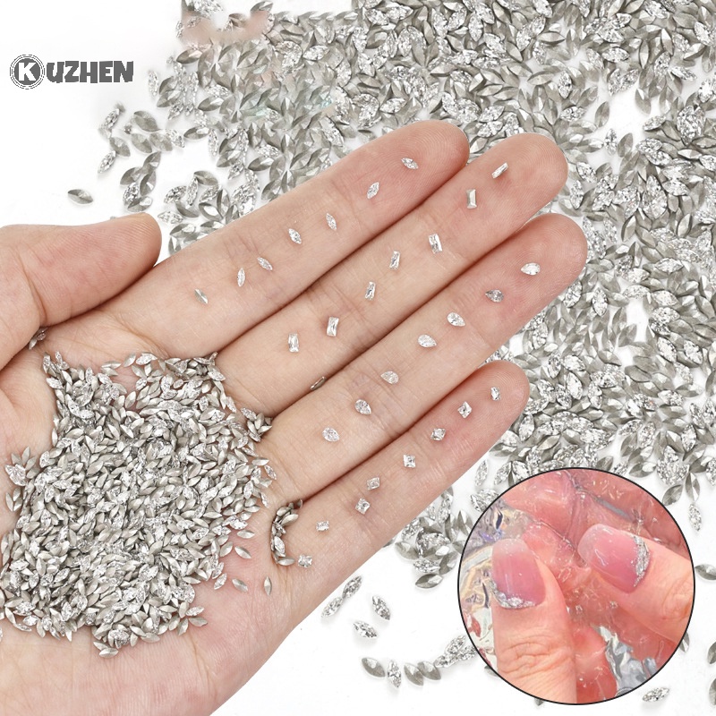 Kuzhen Bộ 50 Viên Đá Pha Lê Kim Cương Pha Lê Giả Pha Lê mini Đáy Phẳng Hỗn Hợp Trang Trí Móng Thủ Công Bán Chạy