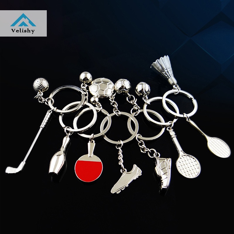 Velishy Móc Khóa Hình Quả Cầu Lông 3d Bằng Kim Loại