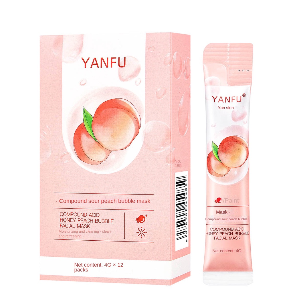 Mặt Nạ Bong Bóng Tinh Chất Quả Đào Axit Hyaluronic Dưỡng Ẩm Làm Sáng Và Sạch Sâu Cho Da