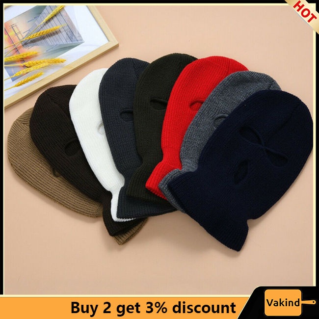 Vakind Mũ Trùm Đầu Kèm Khẩu Trang 3 Lỗ Giữ Ấm Mùa Đông