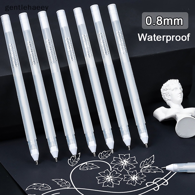 Bộ 1 / 3 Cây Bút Bi Ngòi 0.8mm Màu Trắng Vẽ Tranh Sơn Dầu Chống Thấm Nước
