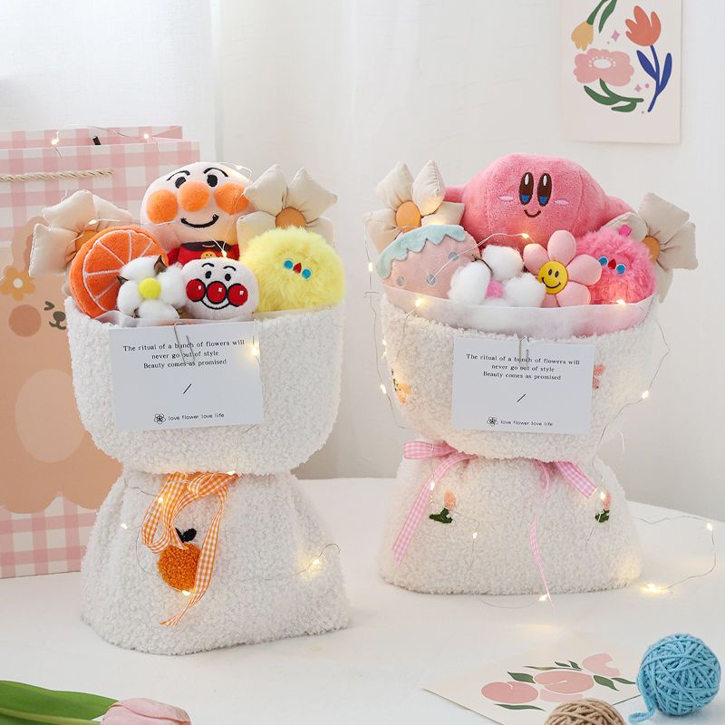 Gấu dâu tây  Bó hoa búp bê gấu hoạt hình dễ thương làm quà sinh nhật cho bé