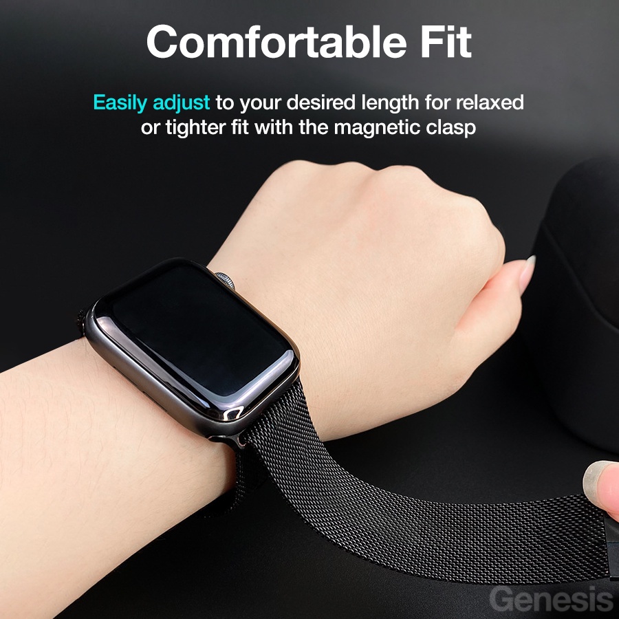Genesis Dây Đeo Đồng Hồ Bằng Kim Loại Dành Cho apple watch series 9 8 ultra 7 se 6 5 4 3 49mm 45mm 44mm 41mm 40mm