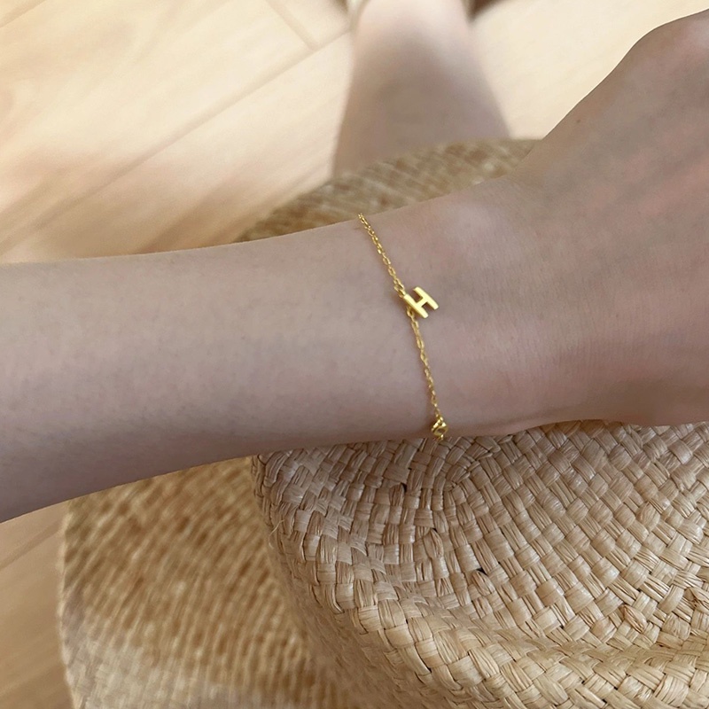 Vòng Tay Mặt Chữ h Đính Đá zircon Đơn Giản Thời Trang Cao Cấp Dành Cho Nữ