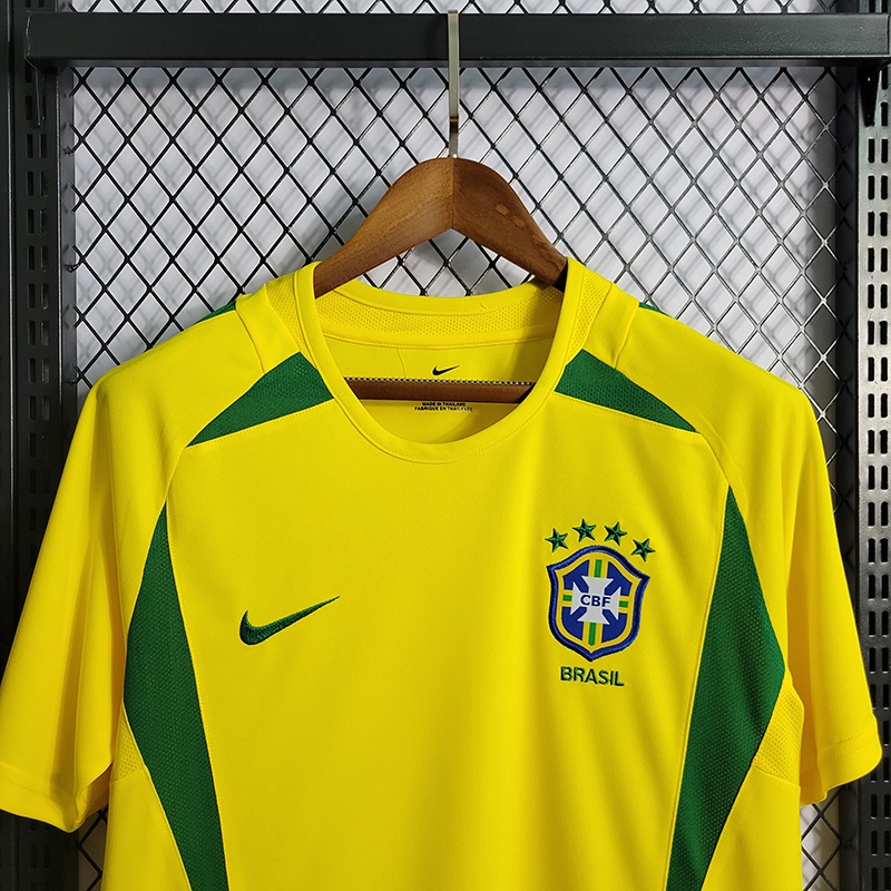 Áo Thun Bóng Đá Chất Lượng Cao Phong Cách vintage 2002 brazil