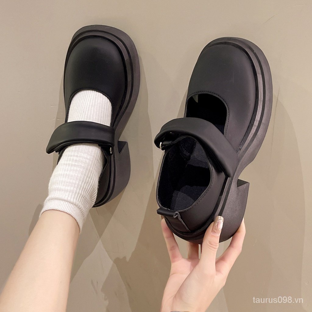 Giày mary jane Da Đế Dày Phong Cách Thời Trang retro Pháp 2023