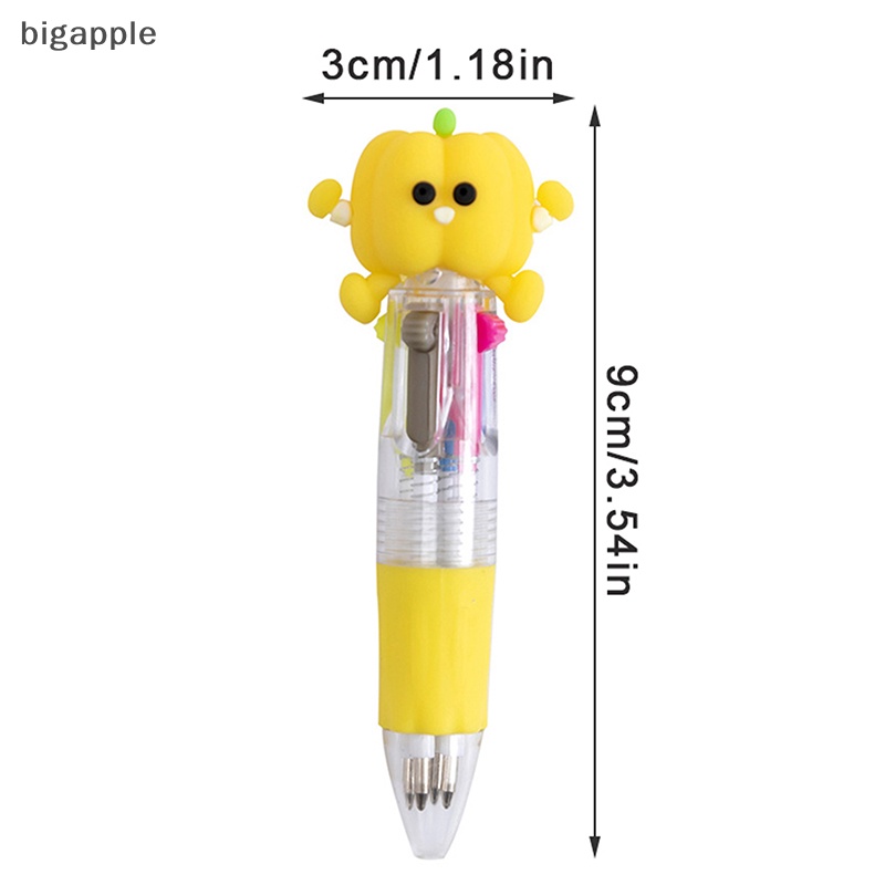 Bigapple Bút Bi mini 4 Màu Ngẫu Nhiên Hình Động Vật Hoạt Hình Dễ Thương Đa Ứng Dụng Làm Quà Tặng Cho Học Sinh / Văn Phòng