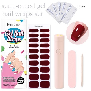 Bộ 20 miếng dán móng tay UR SUGAR dạng gel bán nguyệt kèm miếng dán 3W trang trí thời trang