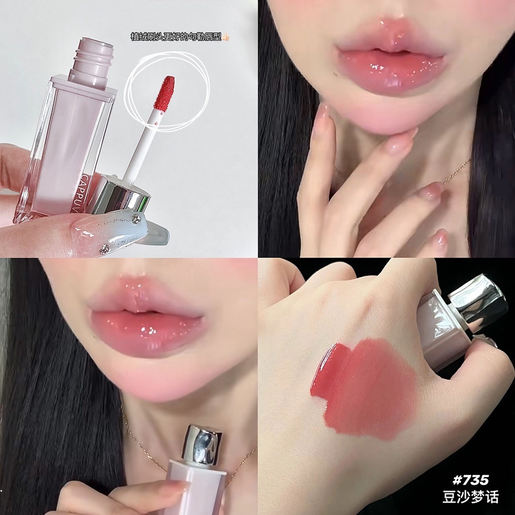 Son Bóng Dưỡng Ẩm Lâu Trôi Thiết Kế Vỏ Son Hình Vỏ Sò Màu Xanh Dương / Hồng Hiệu Ứng Gương Hiệ