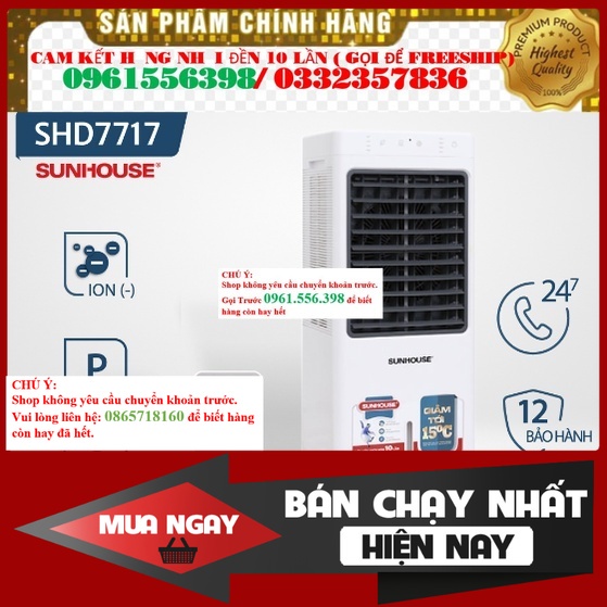 #new Quạt Điều Hòa Hơi Nước Sunhouse SHD7717 thanh lý trưng bày- Mới 100%