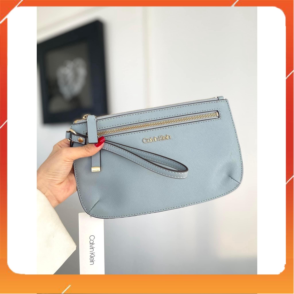 Ví nữ Calvin Klein quai móc siêu bền -Size 23x15cm, ngăn kéo phụ mặt trước, phone card thoải mái Chính Hãng