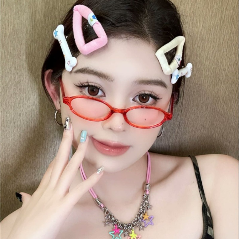 We flower Mắt Kính Gọng oval Màu Nâu Phong Cách vintage Thời Trang Cho Nữ