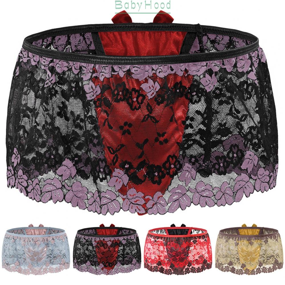 Sexy Men Sissy Lace Lingerie Skirt Clubwear Panties Underwear Underpants Briefs#BBHOOD