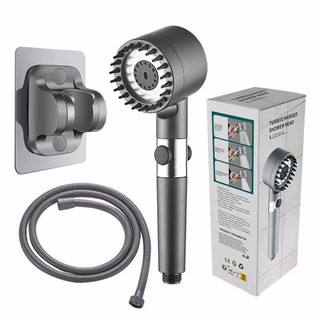 3Settings Super Pressurized Shower Head Set With Filter High Pressure Spray Water Saving Shower Head
